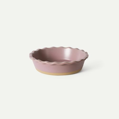 MORA Ceramic Pie Pan for Baking - 9 inch - Deep and Fluted Pie Dish for Old Fashion Apple Pie, Quiche, Pot Pies, Tart, etc - Modern Farmhouse Style Porcelain Ceramic Pie Plate - Dawn