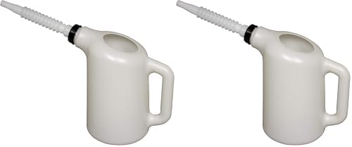 Lisle 19732 Plastic Oil Dispenser - 6 Quarts, White (Pack of 2)