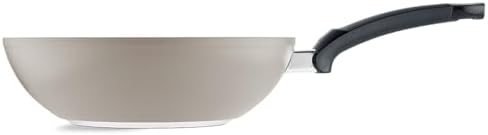 Fissler Ceratal Comfort 11 Inch Ceramic Non-Stick Wok, 3.9 Quart, Warm Grey, Made without added PFAS/PTFE, All Stovetops Including Induction, Made in Germany