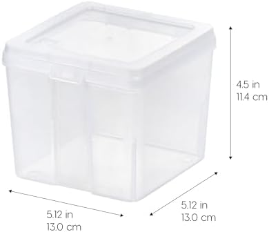 IRIS USA Flip Top Storage Containers |Made in USA| Small (10-Pack) - Clear