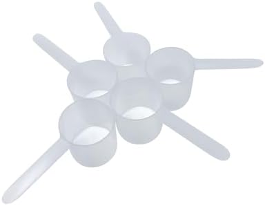 3/8 Cup (3 Oz. | 6 Tablespoon | 90 mL) Long Handle Plastic Measuring Scoop for Coffee, Protein Powder, Pet Food, Spices, Grains, Dry Goods – Food-Grade BPA-Free (Pack of 5)