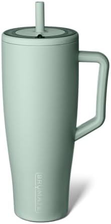 BrüMate Era 40 oz Tumbler with Handle and Straw | 100% Leakproof Insulated Water Bottle Tumbler with Lid and Flexible SoftSip Straw | Made of Stainless Steel | Cup Holder Friendly | 40oz (Sage)