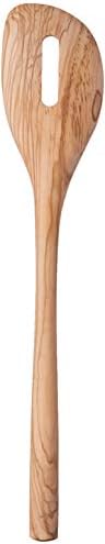 Tovolo Slotted Wooden Spoon, Olivewood Kitchen Utensil for Cooking & Serving, Natural Wood Spoodle with Comfortable Grip, Heat-Resistant Nonstick Safe, Durable Stirring Tool
