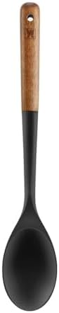 WAGENSTEIGER Silicone Cooking & Serving Spoon: Multi-Purpose Cooking Tool for Basting Serving Scooping Scraping Mixing Basting, Non-stick Cookware Safe, Wooden Handle Design
