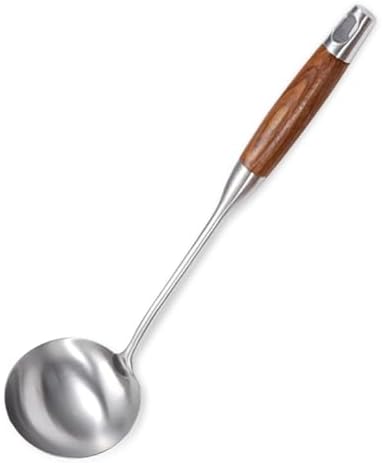 AOOSY Soup Ladle,304 Stainless Steel Cooking Ladle Spoon with Wooden Handle