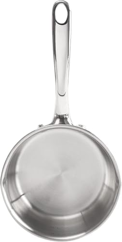 DEAYOU 18/10 Stainless Steel Butter Warmer Measuring Pan, 0.5-Quart Milk Warmer Pot with Dual Pour Spouts, 17OZ Small Sauce Pan for Stove Top, Chocolate Melting, Coffee Tea Soup Warming