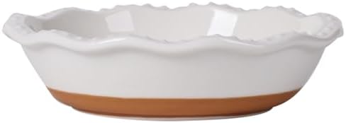 GDCZ Ceramic Mini Pie Pan 4 Pack, 5.8 Inch 8 Oz (White/Brown)