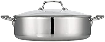 Tramontina Boston Tri-Ply Clad Stainless Steel 6-Quart Braiser Pan with Lid