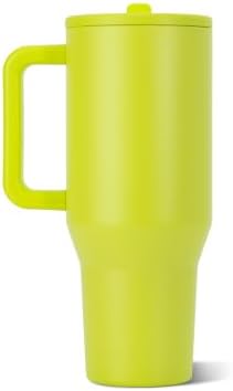 HydroJug Traveler 40oz, Insulated Tumbler with Handle & Straw, Lemon Lime