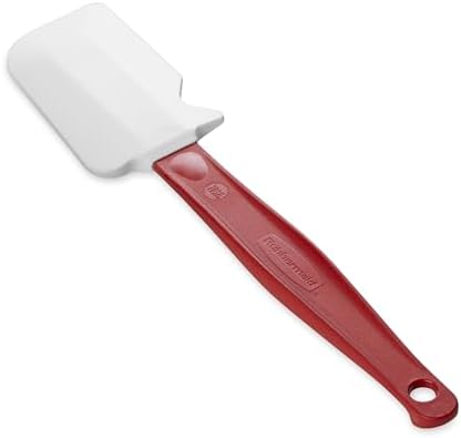 Rubbermaid Commercial Products High Heat Resistant Silicone Heavy Duty Spatula/Food Scraper 9.5-Inch 500°F Heat Resistant Red Handle for Baking/Cooking/Mixing Commercial Dishwasher Safe