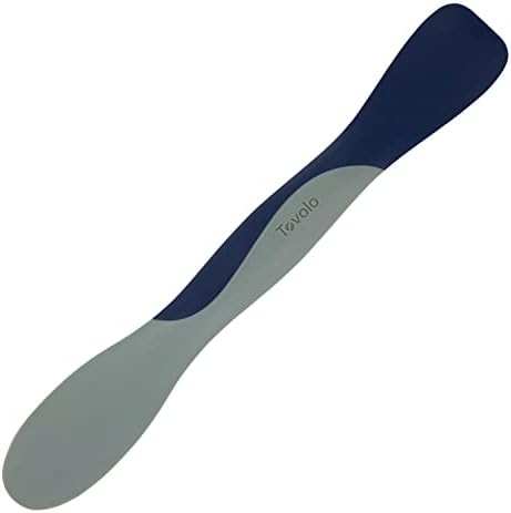 Tovolo Mini Scoop and Spread Tool for Kitchen Meal Prep Small Sandwich Spreader Spatula for Peanut Butter Jelly, Silicone BPA Free Dishwasher Safe Scooper Spreader, Deep Indigo and Oyster Gray