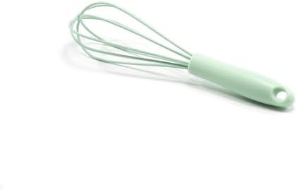 Mini Whisks 6 inch silica gel Whisk, Hand Egg Mixer for Flour Cake Egg, Kitchen Cooking Baking Use Whisk (Macaron Green)