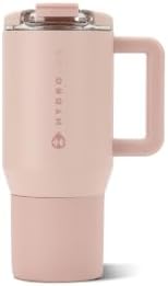 HydroJug Coffee Traveler 20oz Ceramic-Lined Mug with Handle, Dusty Rose