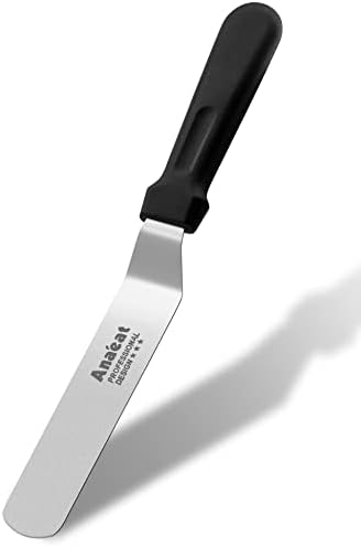 Anaeat Icing Spatula, Professional Cake Angled Offset Spatula with 6" Stainless Steel Blade - Thickened Frosting Knife with Durable Plastic Handle for Cake Decorating, Pastry & Baking