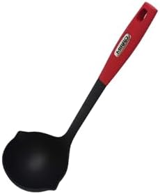 MIRRO 8 Oz XL Canning Ladle for Cooking, Black with Red Handle