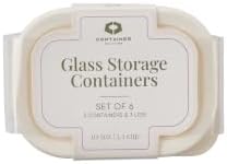 Glass Food Storage Containers with Lids — 6 Piece — 10.5 oz Glass with BPA-Free Leak Resistant Stackable Lids — Microwave, Oven & Dishwasher Safe — Ideal for Meal Prep & More - Vanilla Mist