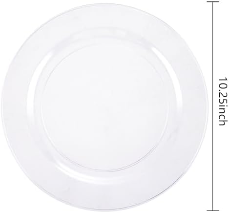 bUCLA 30PCS Clear Plastic Dinner Plates Disposable - 10.25" Heavy Duty Clear Plastic Plates for Party & Wedding