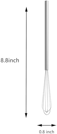 Mini Whisk, Stainless Steel Skinny Whisk Egg Beater for Blending, Whisking, Beating, or Stirring,8.8Inch