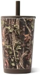 HydroJug Everyday Tumbler 14 oz, Ceramic-Lined Straw Cup, Woodland