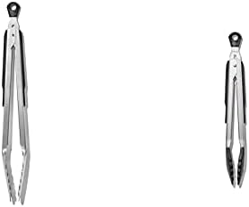OXO Good Grips 12-Inch Stainless-Steel Locking Tongs & Good Grips 9-Inch Locking Tongs with Nylon Heads