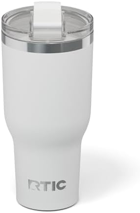 RTIC 40oz Essential Tumbler with Lid, Ceramic Lined, White
