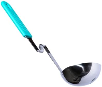 Souper Cubes Soup Ladle Stainless Steel with Silicone Grip & Pot Hook, Aqua