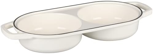 EDGING CASTING Enameled Cast Iron Double Bread Dutch Oven, White