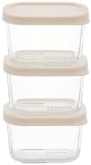 Glass Food Storage Containers with Lids — 6 Piece — 10.5 oz Glass with BPA-Free Leak Resistant Stackable Lids — Microwave, Oven & Dishwasher Safe — Ideal for Meal Prep & More - Vanilla Mist