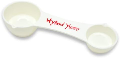 Wyked Yummy All in One Measuring Spoon for Dry & Liquid Ingredients for Preparing, Baking, Cooking - 4-in-One Kitchen Utensil has 1 Tablespoon, 1 Teaspoon, ½ Teaspoon, ¼ Teaspoon