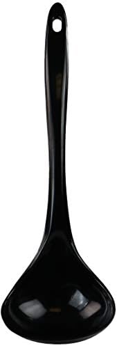 Reston Lloyd Melamine Soup Ladle Kitchen Utensil, Premium Quality Utensil with Heat Resistant Ergonomic Handle, Durable BPA-Free Plastic, 10.5 inch long, 6pc Set, Black