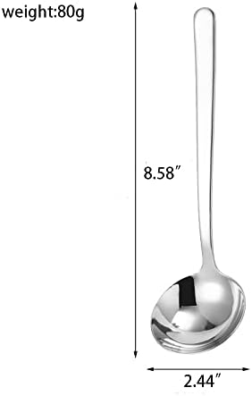 Small Ladle 8.6 Inch Gravy Ladle 18/8 Stainless Steel Ideal for Serving Soup Sauce Set of 2,Silver