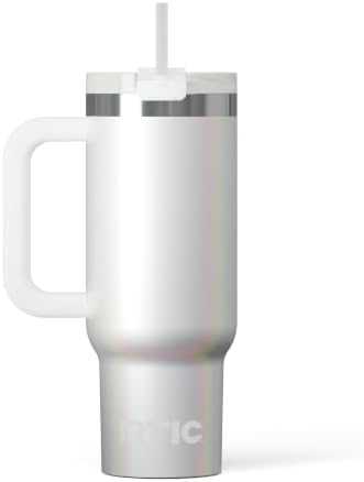 RTIC 30oz Road Trip Tumbler, Insulated, Ceramic Lined, White Glitter