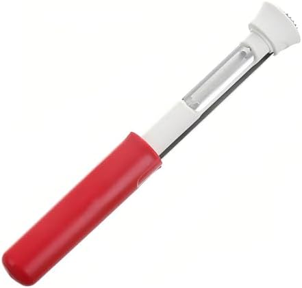 2 in 1 Stainless Steel Apple Corer Peeler Kitchen Gadget (Red)