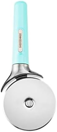 Farberware Pro Pizza Cutter Wheel with Aqua Sky Handle, Sharp Stainless Steel Blade, Finger Guard, Raised Tip-Up Head, Dishwasher Safe - Cuts Pizza, Pie Crust and Pastry