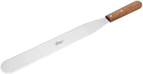 Ateco Straight Spatula with 14-Inch Stainless Steel Blade, Wood Handle, Silver