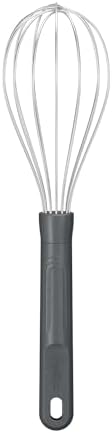 Zyliss Hand Whisk - Sustainable Wheat Straw & Stainless Steel - Balloon Whisk with Grip Lines - Dishwasher Safe - Ideal for Cooking, Mixing, Beating Eggs - Beluga Grey, 26cm x 6cm - Medium