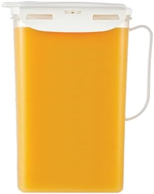 LocknLock Aqua Fridge Door Water Jug | Clear Pitcher | BPA Free Plastic Pitcher with Lid | 2 Quart Pitcher with Lid for Water, Juice, Tea & More Beverages, Ivory