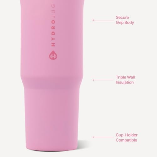 HydroJug Sport 40 oz Insulated Stainless Steel Water Bottle, Petal