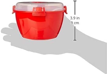 Sistema 1109ZS Microwave Collection Noodle Bowl Red,(Pack of 4)