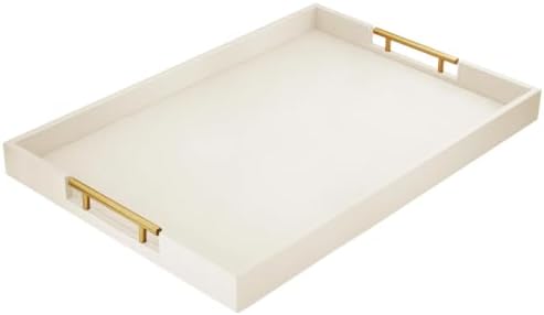 ATZYmolin 22" x 15.7" Extra Large Serving Tray, Vanity Platter, Beige