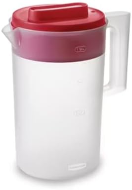 Rubbermaid Pitcher Classic 1 Gallon Clear Base, Red Lid