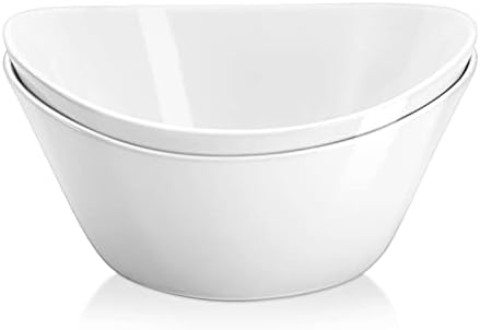 40 oz Porcelain Salad Bowls, Large Serving Bowls for Pasta, Set of 2