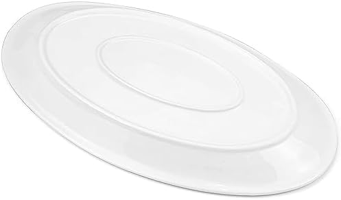 Yesland 2 Pack 16" Porcelain Large Oval Serving Plates, White Oval Serving Platters Dishes for Serving Food, Appetizers, Dessert, Meat, Sushi, Fish, Party