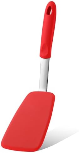 Large Silicone Spatula Flexible Silicone Cookie Spatula, Red