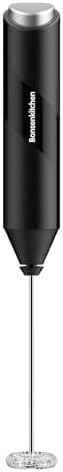 Bonsenkitchen Milk Frother for Coffee, Battery Operated, Black