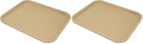 Carlisle FoodService Products Cafe Plastic Fast Food Tray, 14" x 18", Beige (Pack of 2)