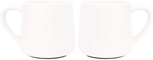 Bosmarlin Glossy Ceramic Coffee Mugs Set of 2, Tea Cup for Office and Home, 18 oz, Suitable for Dishwasher and Microwave(White, 2)