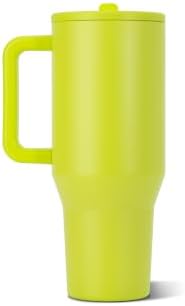 HydroJug Traveler 32oz, Insulated Tumbler with Handle & Straw, Lemon Lime