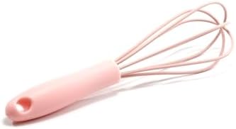 Mini Whisks 6 inch silica gel Whisk, Hand Egg Mixer for Flour Cake Egg, Kitchen Cooking Baking Use Whisk (pink)