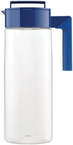 Takeya Airtight Pitcher - Durable BPA-Free Eastman Tritan Odor/Stain-Resistant Leakproof Lid for Iced Tea/Water Easy-Grip Silicone Handle Spill-Free Spout Fridge-Friendly Made in USA 2 Quart/Blueberry